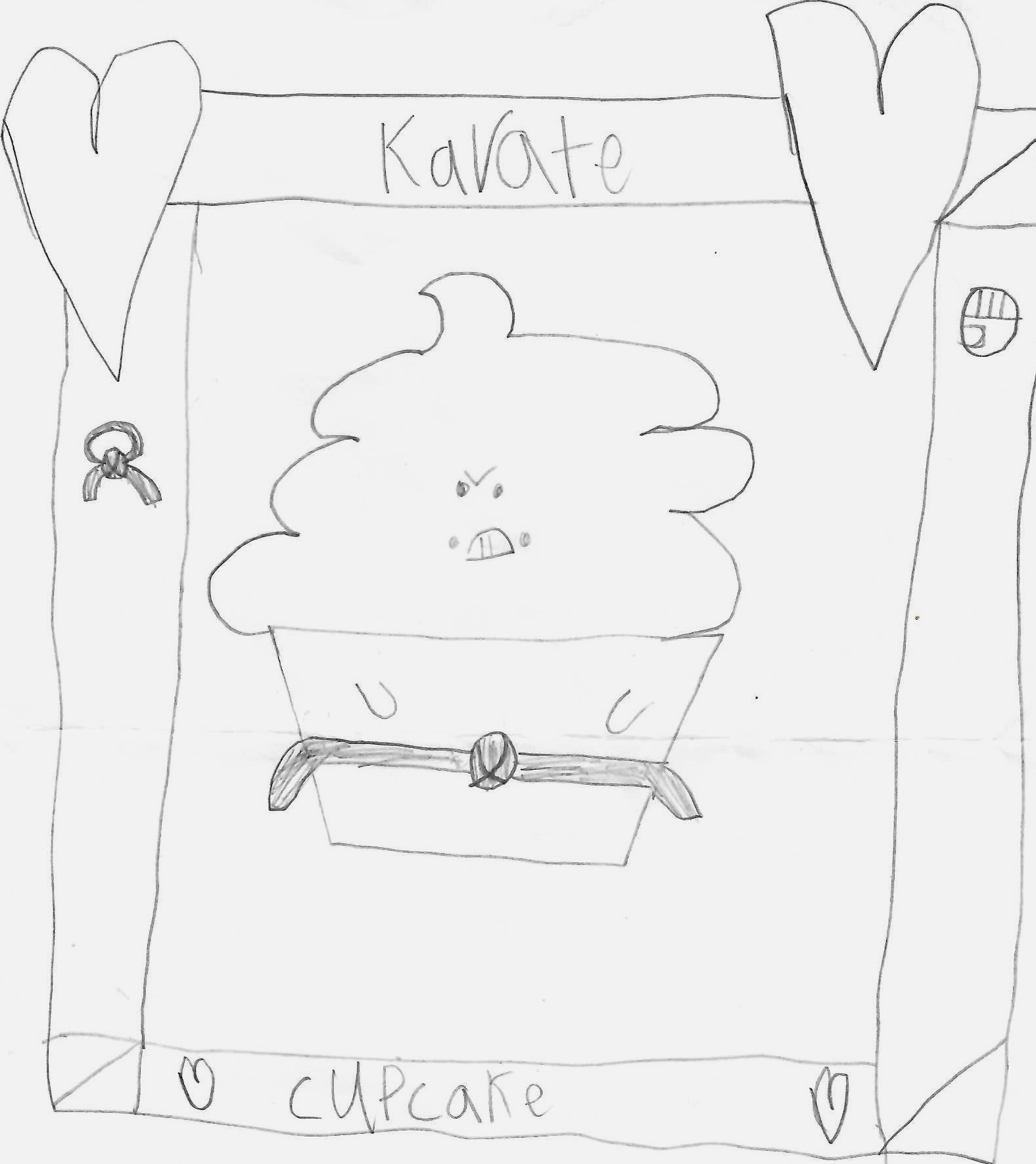 Penny's Original Karate Cupcake Drawing
